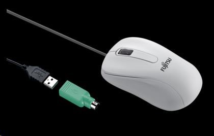 Levně FUJITSU myš M530 USB - 1200dpi Laser Mouse Combo - redukce USB PS2, 3 button Wheel Mouse with Tilt-Wheel-Function - BÍLÁ