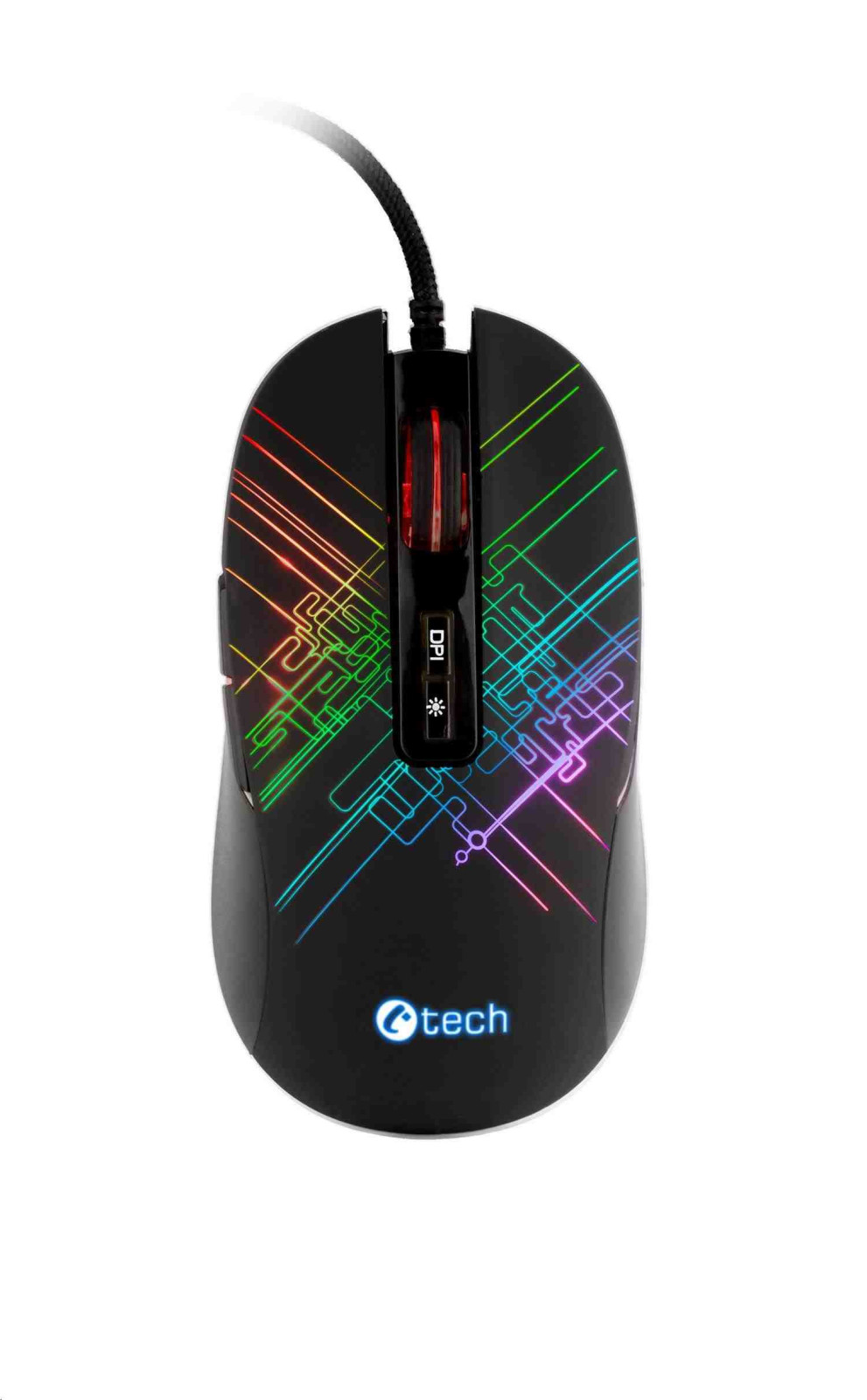 Levně C-TECH herní myš Dusk, casual gaming, 3200 DPI, RGB podsvícení, USB