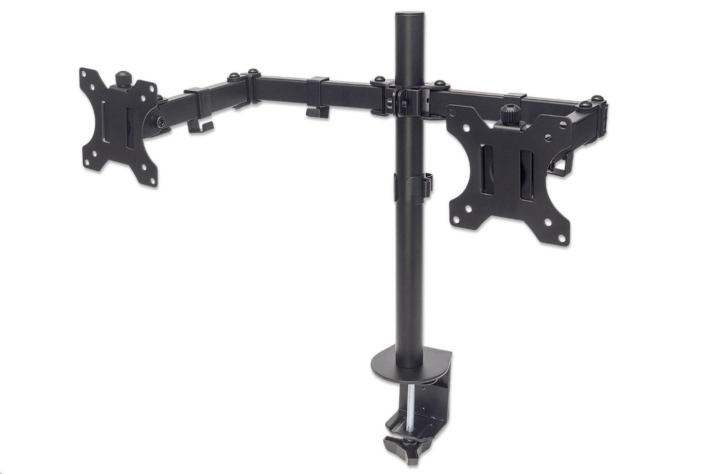 Levně MANHATTAN stolní držák pro 2xLCD, 13" až 32", černý
