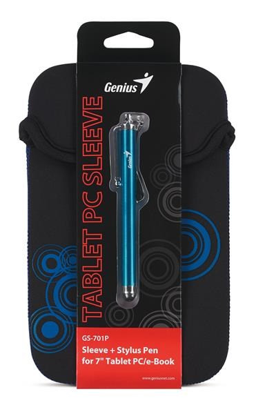 Levně GENIUS GS-701P, bundle pouzdro na 7" Tablet PC černé + dotykové pero modré