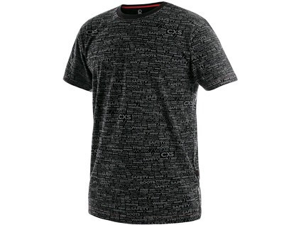 Tričko CXS DARREN, krátký rukáv, potisk CXS logo, černé, vel. 3XL