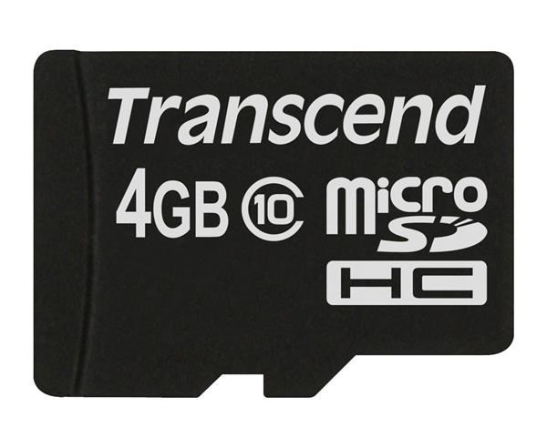 Levně TRANSCEND MicroSDHC karta 4GB Class 10, bez adaptéru