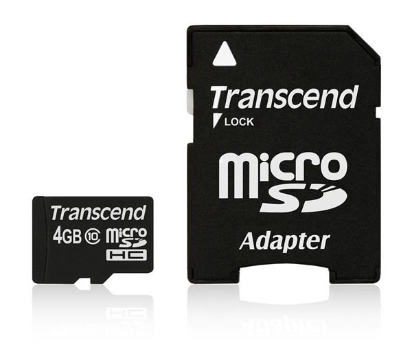 Levně TRANSCEND MicroSDHC karta 4GB Class 10 + adaptér