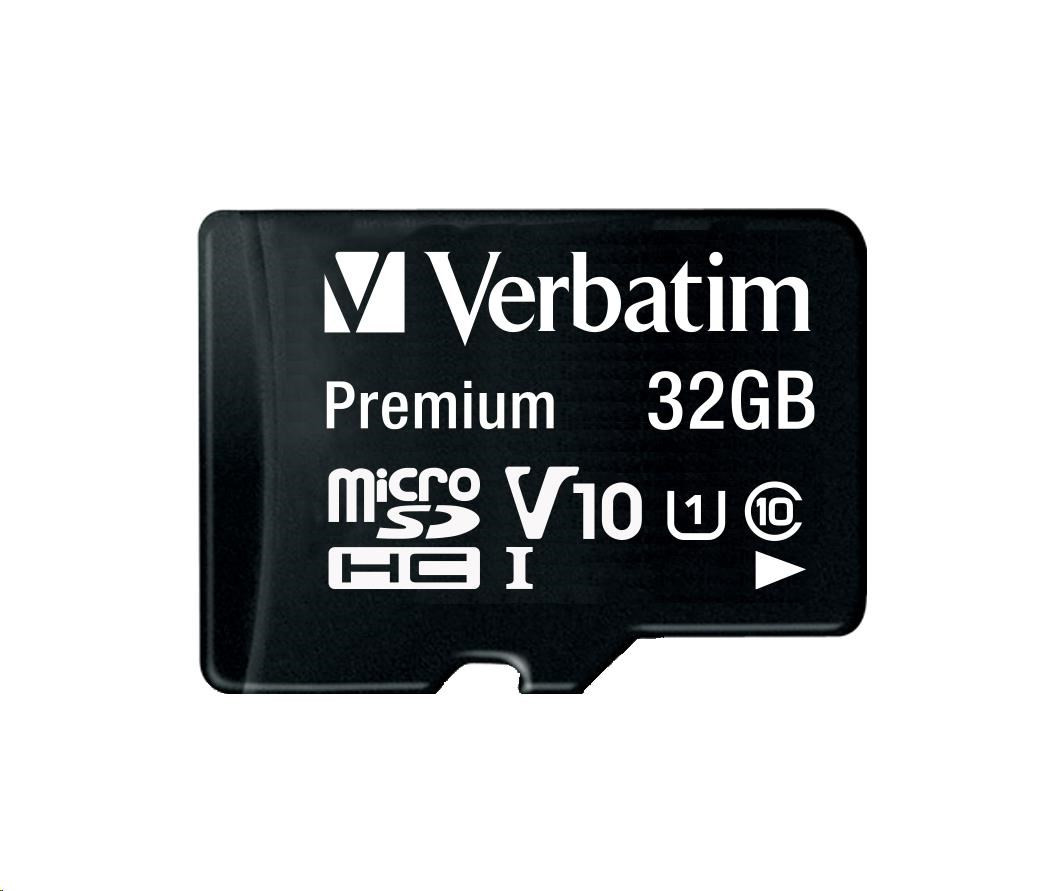 Levně VERBATIM MicroSDHC karta 32GB Premium, U1 + SD adaptér