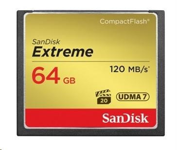 Levně SanDisk Compact Flash 64GB Extreme (R:120/W:85 MB/s) UDMA7