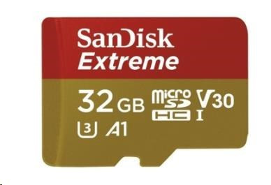 Levně SanDisk MicroSDHC karta 32GB Extreme (100MB/s, Class 10, UHS-I U3 V30) + adaptér
