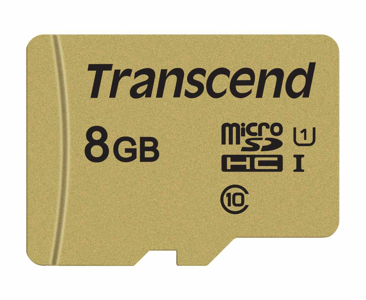 Levně TRANSCEND MicroSDHC karta 8GB 500S, UHS-I U1 + adaptér