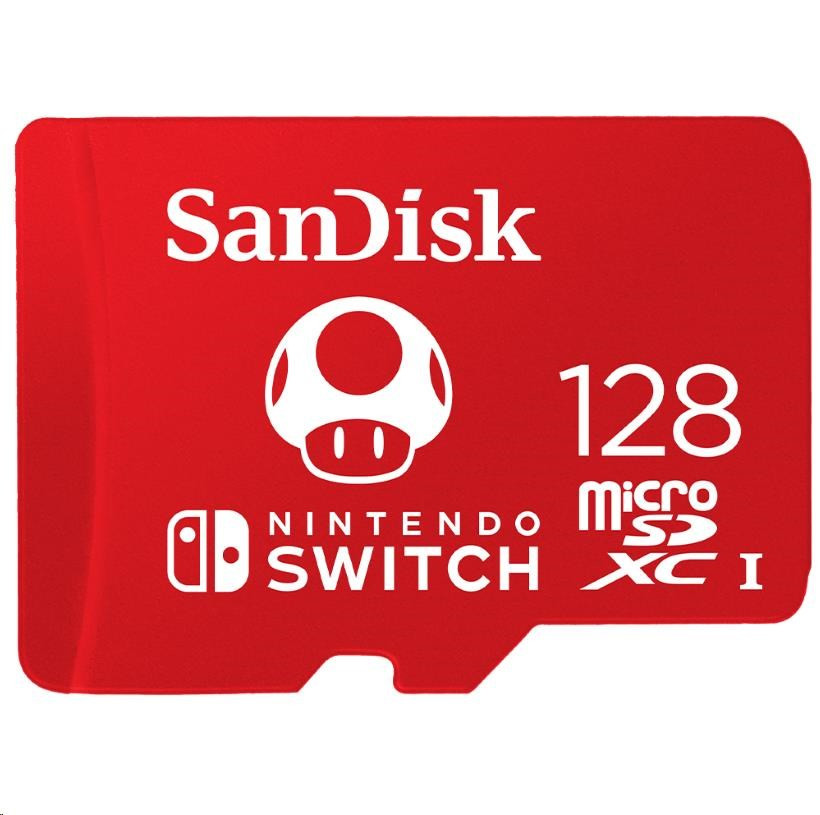 SanDisk MicroSDXC karta 128GB for Nintendo Switch (R:100/W:90 MB/s, UHS-I, V30, U3, C10, A1) licensed Product, Super Mario