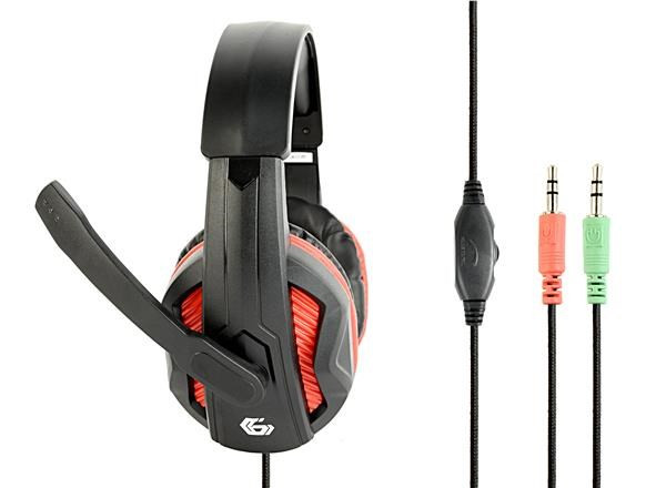 Levně GEMBIRD sluchátka s mikrofonem GHS-03, gaming, černo-červená