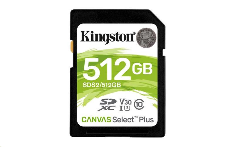 Levně Kingston SDXC karta 512GB Canvas Select Plus (SDC) 100R 85W Class 10 UHS-I