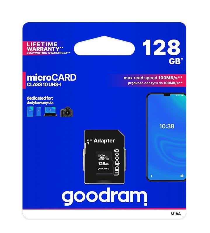 Levně GOODRAM MicroSDXC karta 128GB M1AA, UHS-I Class 10, U1 + adaptér