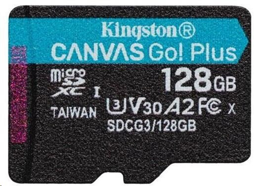 Levně Kingston MicroSDXC karta 128GB Canvas Go! Plus, R:170/W:90MB/s, Class 10, UHS-I, U3, V30, A2