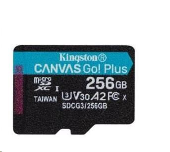 Levně Kingston MicroSDXC karta 256GB Canvas Go! Plus, R:170/W:90MB/s, Class 10, UHS-I, U3, V30, A2