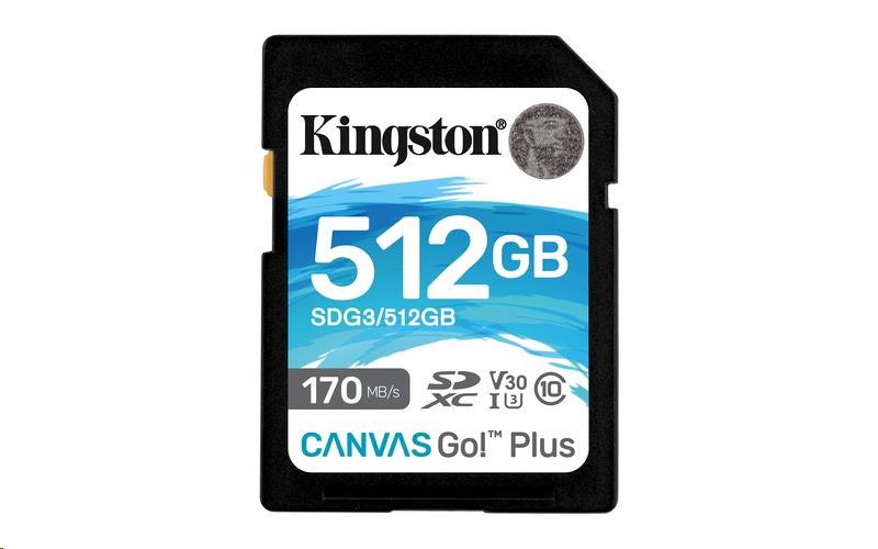 Levně Kingston SDXC karta 512GB Canvas Go! Plus (SDXC) Card, 170R 90W Class 10 UHS-I U3 V30