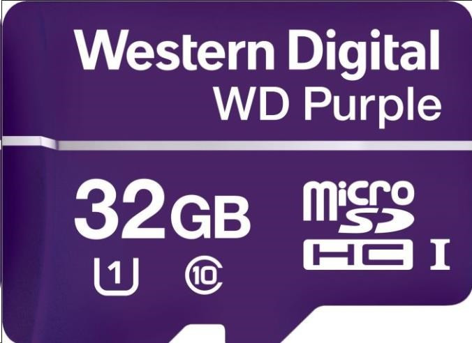 Levně WD MicroSDHC karta 32GB Purple WDD032G1P0C Class 10, 16TBW