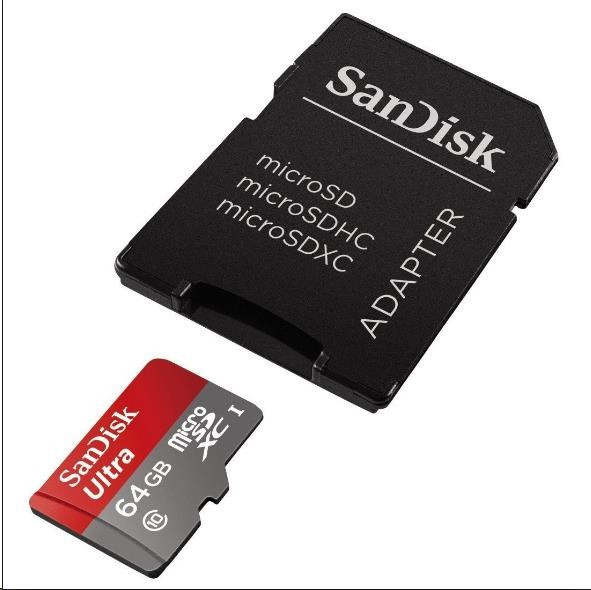 Levně SanDisk MicroSDXC karta 64GB Ultra (80MB/s, Class 10, Android) + adaptér