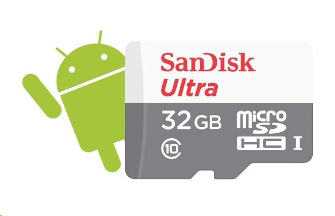 Levně SanDisk MicroSDHC karta 32GB Ultra (80MB/s, Class 10 UHS-I, Android)