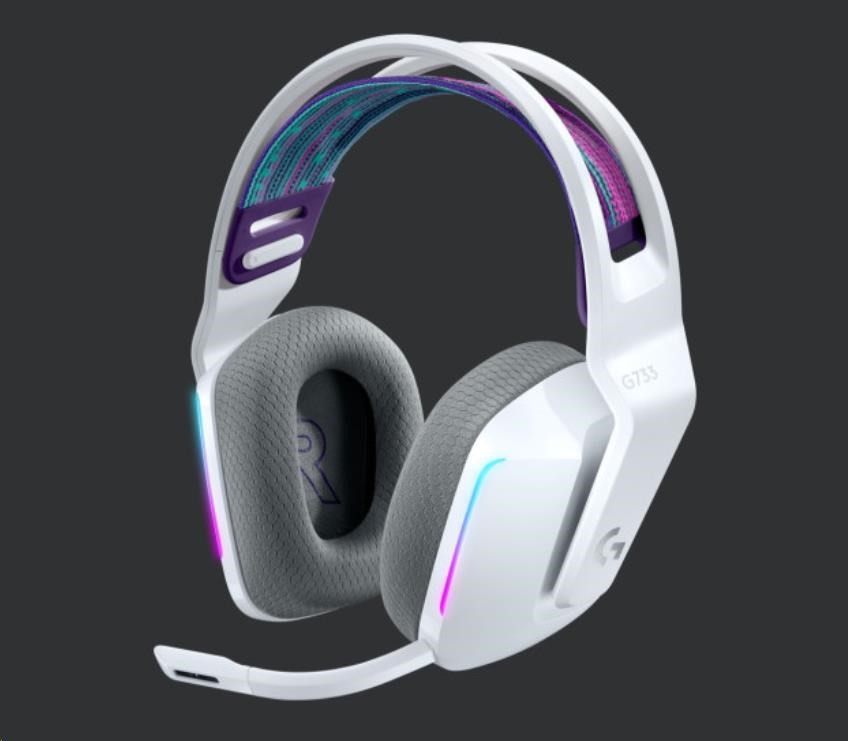 Levně Logitech herní sluchátka G733, LIGHTSPEED Wireless RGB Gaming Headset, EMEA, white