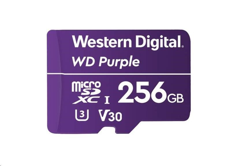 Levně WD MicroSDXC karta 256GB Purple WDD256G1P0C Class 10 (R:100/W:60 MB/s)