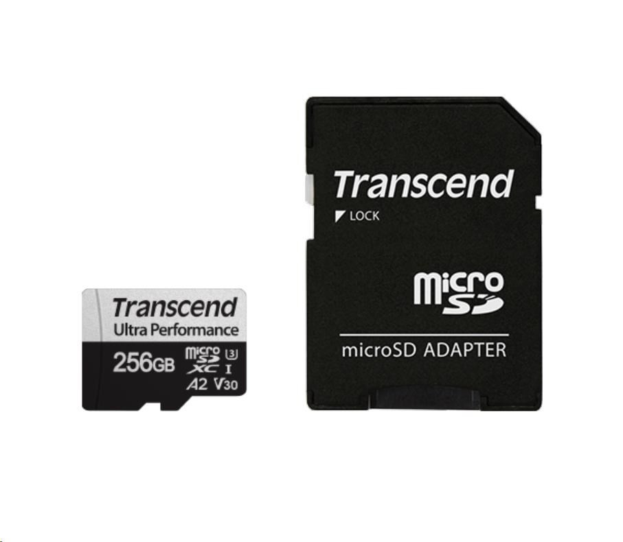 Levně TRANSCEND MicroSDXC karta 128GB 340S, UHS-I U3 A2 Ultra Performace 160/125 MB/s