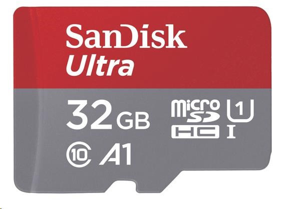 SanDisk MicroSDHC karta 32GB Ultra (120MB/s, A1 Class 10 UHS-I) + adaptér