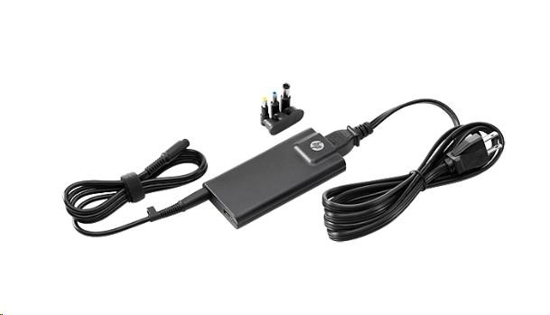HP AC adapter 65W Slim w/USB Adapter (interchangeable tips)