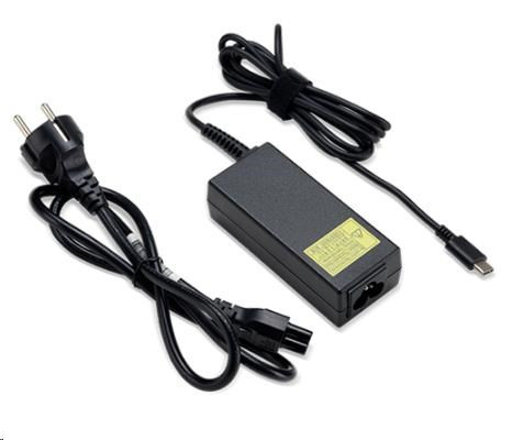 Levně ACER 45W_USB Type C Adapter, Black - pro zařízení s USB C, EU POWER CORD (RETAIL PACK)