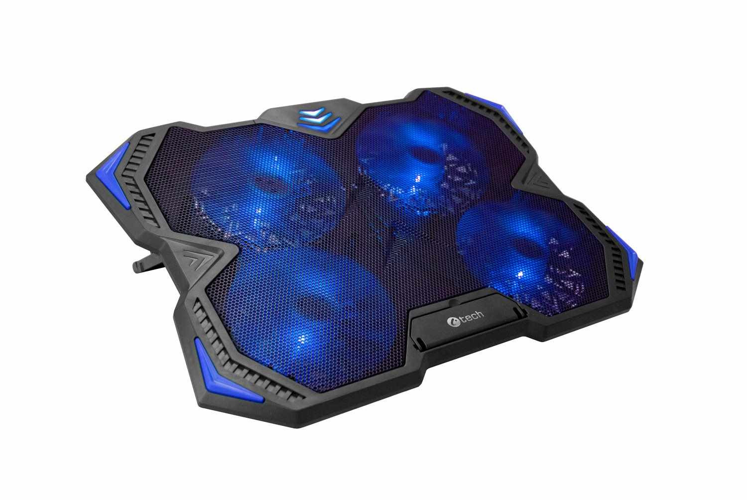 Levně C-TECH chladící podložka pod NTB Zefyros (GCP-01B), casual gaming, 17, 3", modré podsvícení, regulace otáček