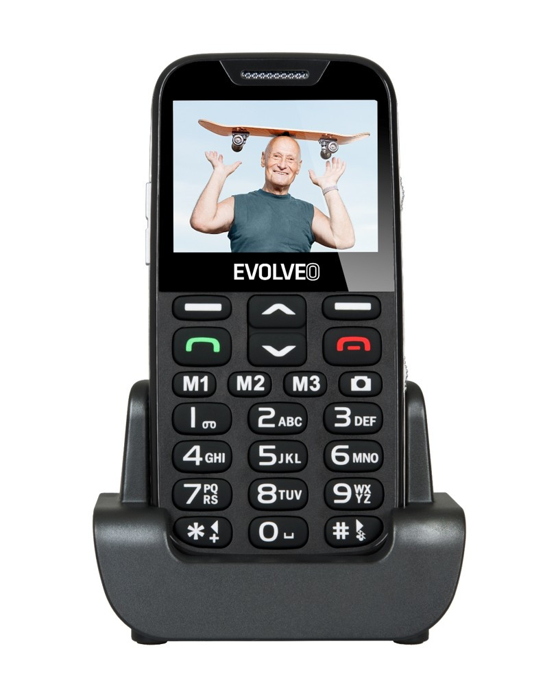 Levně EVOLVEO EasyPhone XD, mobilní telefon pro seniory s nabíjecím stojánkem (černá barva)