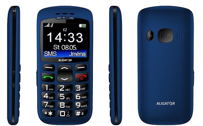 Aligator A670 Senior, modrá + nabíjecí stojánek