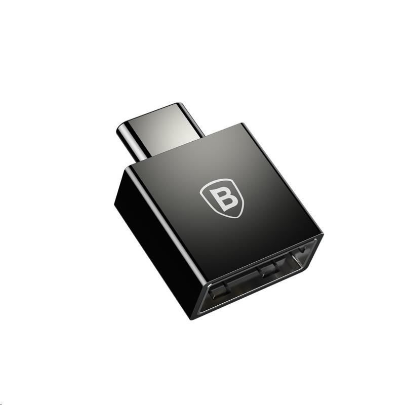 Baseus Exquisite adaptér USB-C samec na USB samice 2, 4A, černá