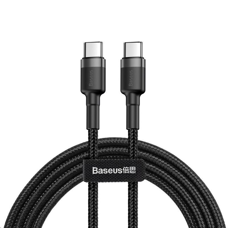 Baseus Cafule Series nabíjecí / datový kabel USB-C na USB-C PD2.0 60W Flash 1m, šedá-černá