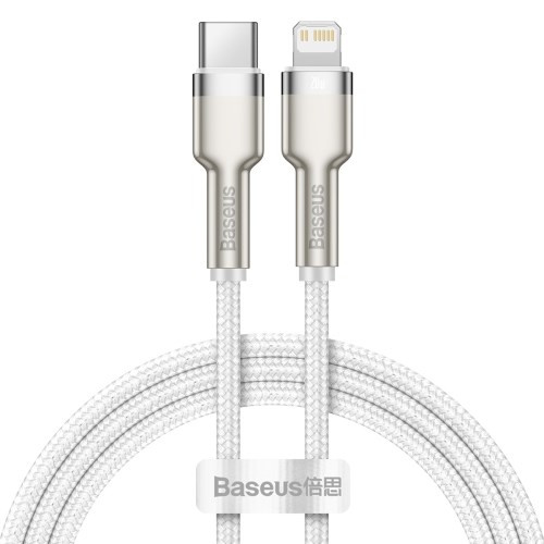 Levně Baseus Cafule Series nabíjecí / datový kabel USB-C na Lightning PD 20W 1m, bílá
