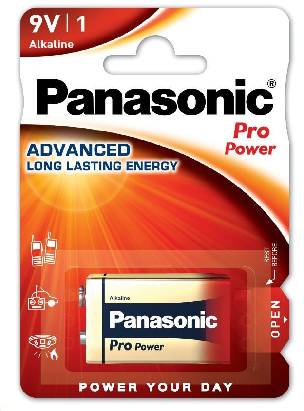 Levně PANASONIC Alkalické baterie Pro Power 6LF22PPG/1BP 9V (Blistr 1ks)