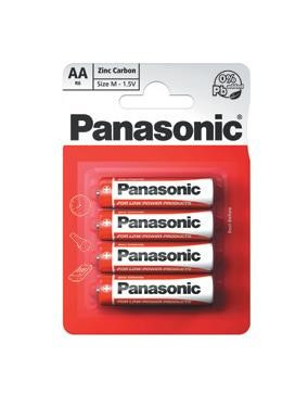 PANASONIC Zinkouhlíkové baterie Red Zinc R6RZ/4BP EU AA 1, 5V (Blistr 4ks)