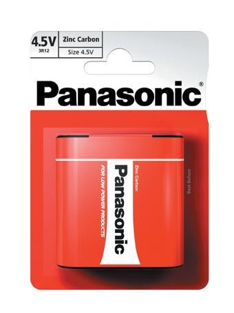 PANASONIC Zinkouhlíkové baterie Red Zinc 3R12RZ/1BP Plochá 4, 5V (Blistr 1ks)