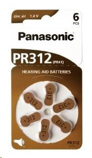 PANASONIC Zinkovzduchová baterie PR-312(41)/6LB AA 1, 2V (Blistr 6ks)