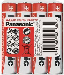 Levně PANASONIC Zinkouhlíkové baterie Red Zinc R03RZ/4P AAA 1, 5V (shrink 4ks)