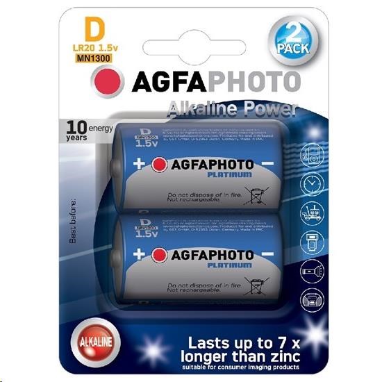 Levně AgfaPhoto Power alkalická baterie LR20/D, blistr 2ks