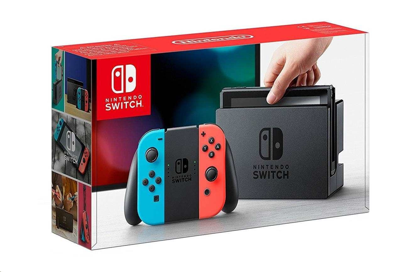 Levně Nintendo Switch Neon Red&Blue Joy-Con