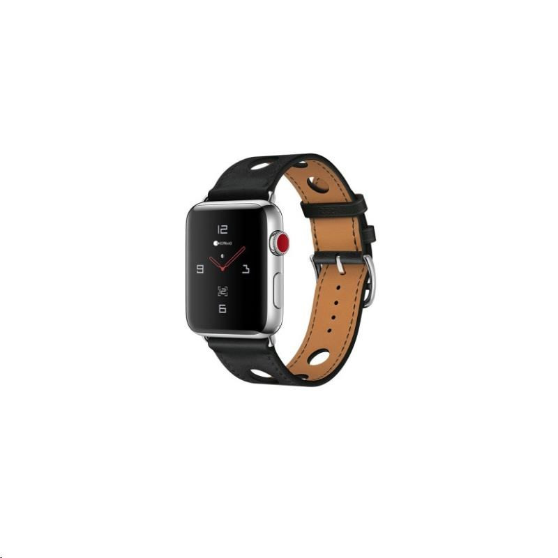 Levně COTECi kožený řemínek pro Apple Watch 38 / 40mm černá