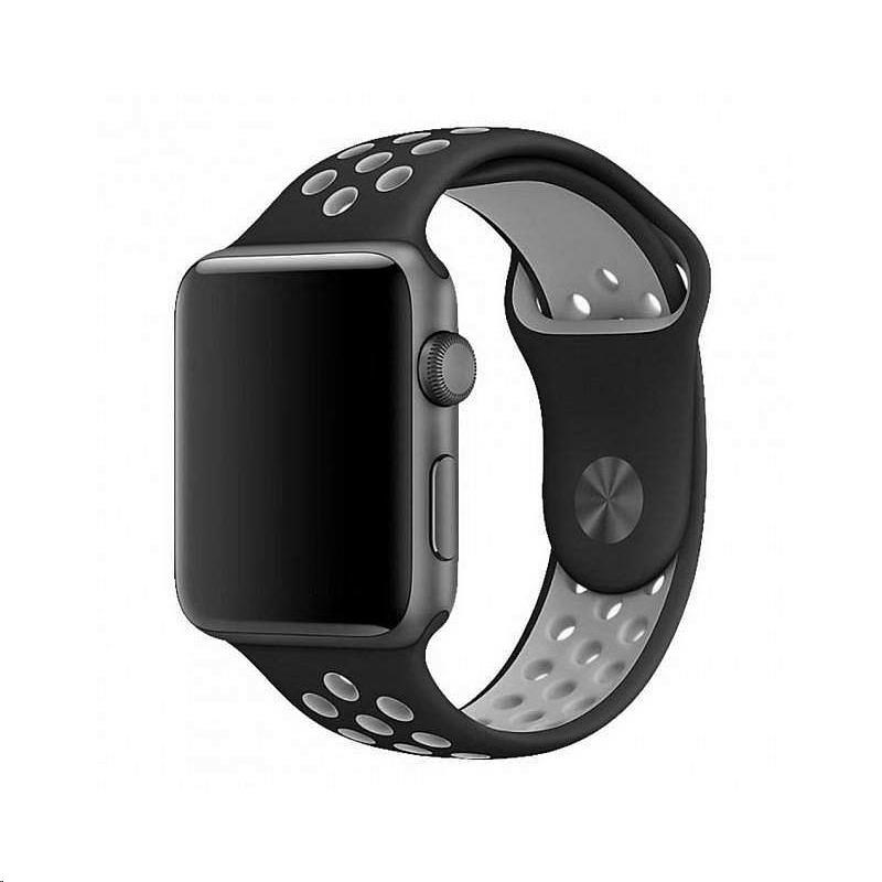 COTEetCI sportovní děrovaný řemínek pro Apple Watch 38 / 40 / 41 mm černá-šedá