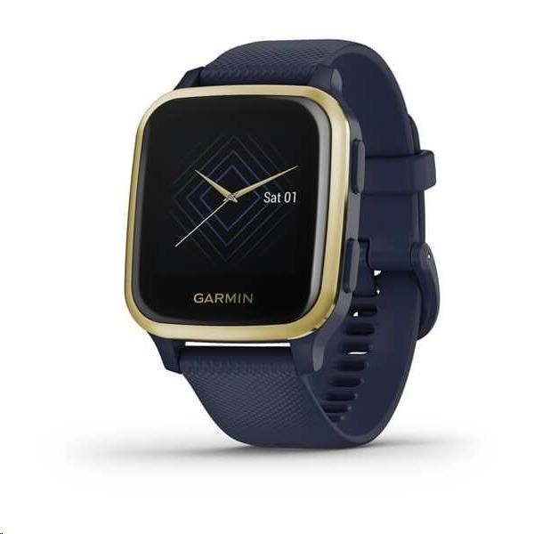 Garmin GPS sportovní hodinky Venu Sq Music, LightGold/Blue Band