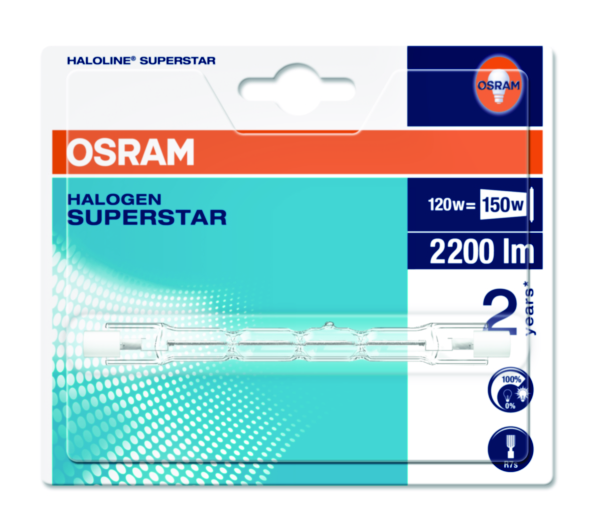 Ampoule halogène HALOLINE R7s/120W/230V 2900K - Osram 75 mm