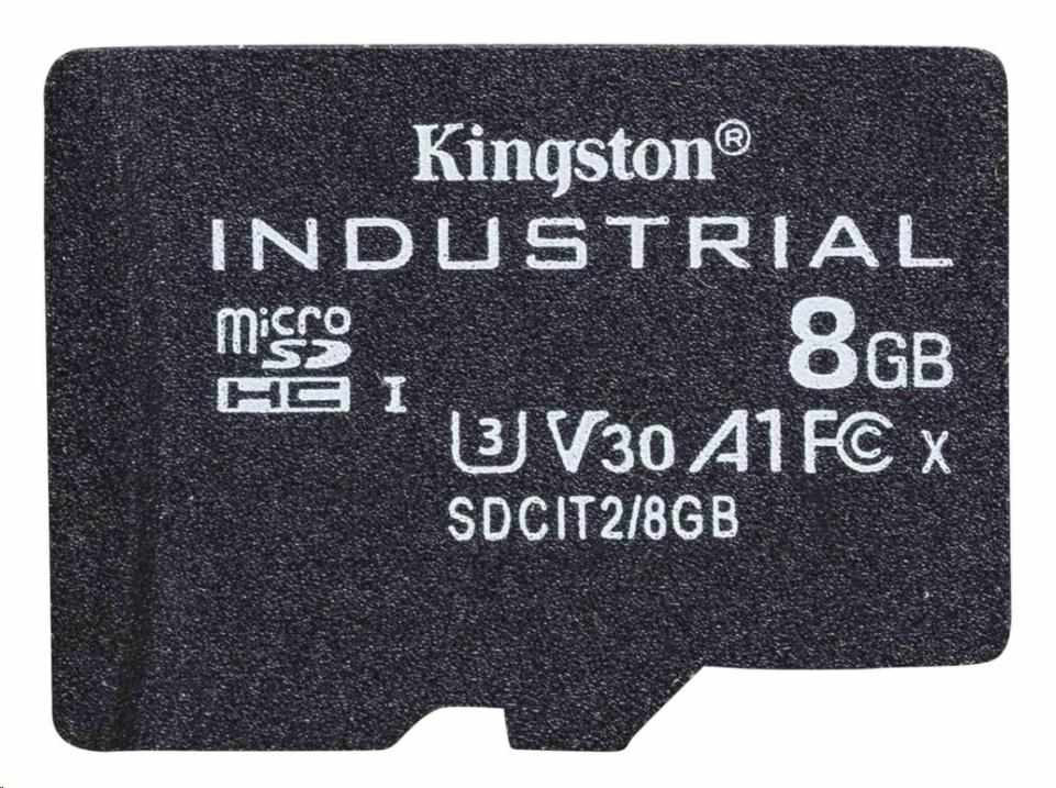 Levně Kingston MicroSDHC karta 8GB Industrial C10 A1 pSLC Card Single Pack