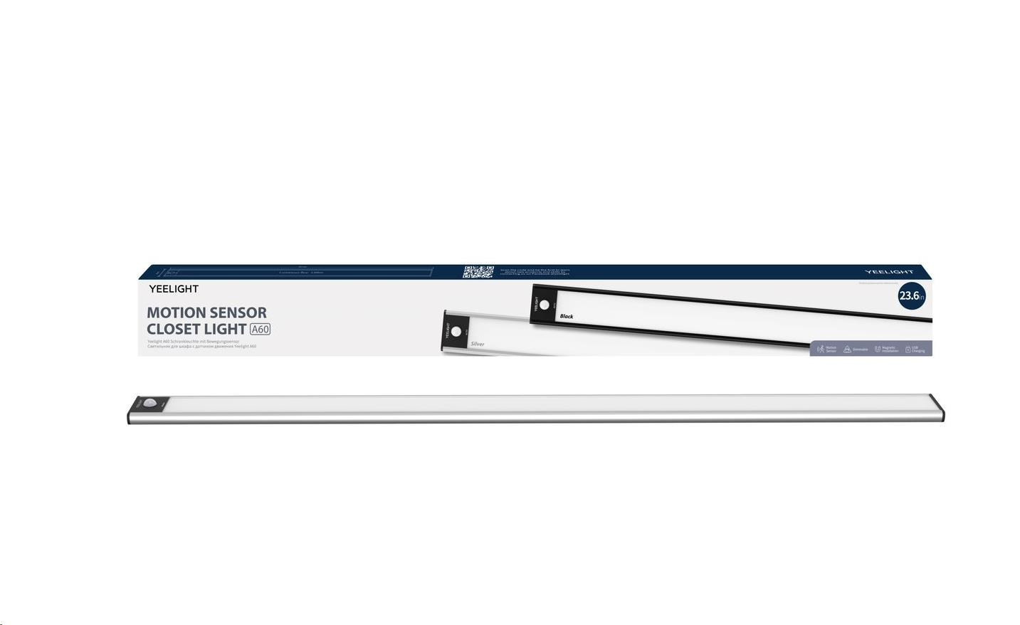 Levně Yeelight Motion Sensor Closet Light A60-silver, 2700K (teplá bílá)