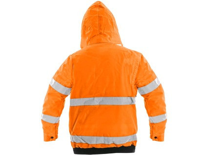 Levně Pánská reflexní bunda LEEDS, zimní, oranžová, vel. S